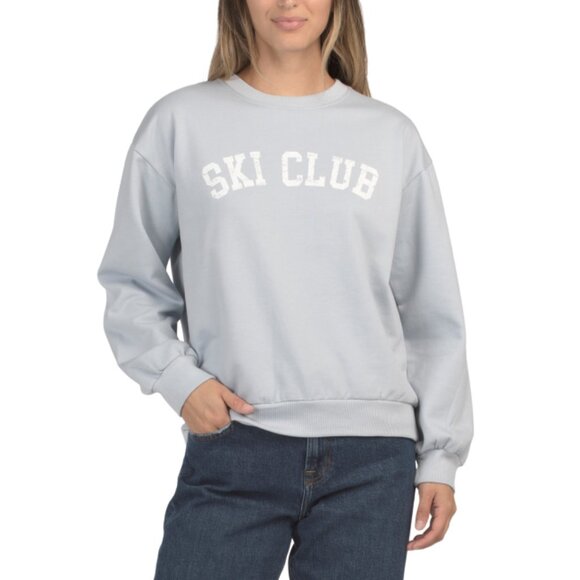 C&C Blue Millie Burwash Fleece Crew Pullover Sweatshirt - Picture 1 of 2